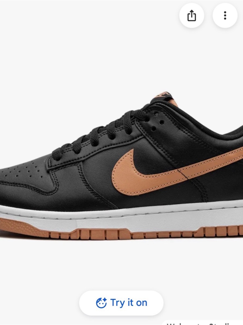Nike Men’s Low-Top Dunks Sneaker - Black with amber Copper Swoosh
